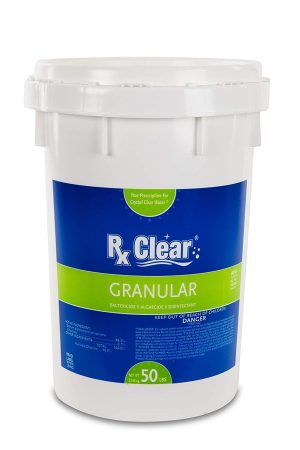 Rx Clear Granular Swimming Pool Chlorine C 50 lb Bucket