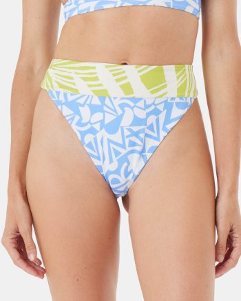 Bikini Bottoms | Women Roxy Bali Breaks Banded High Leg Cheeky Bikini Bottom Kiwi