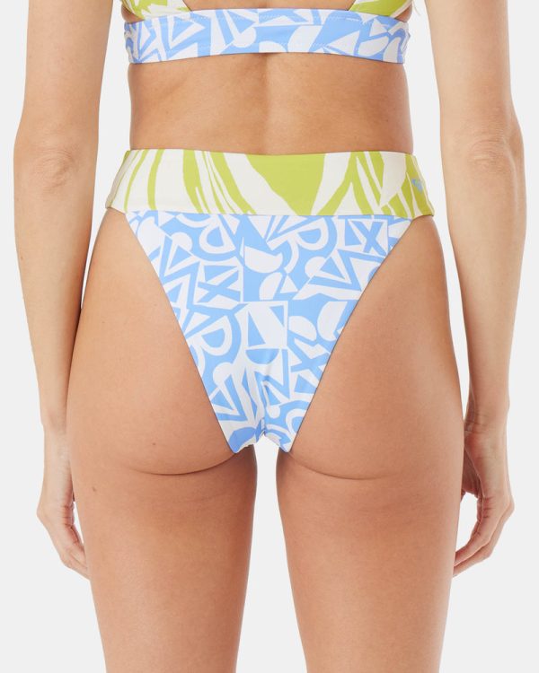 Bikini Bottoms | Women Roxy Bali Breaks Banded High Leg Cheeky Bikini Bottom Kiwi - Image 2