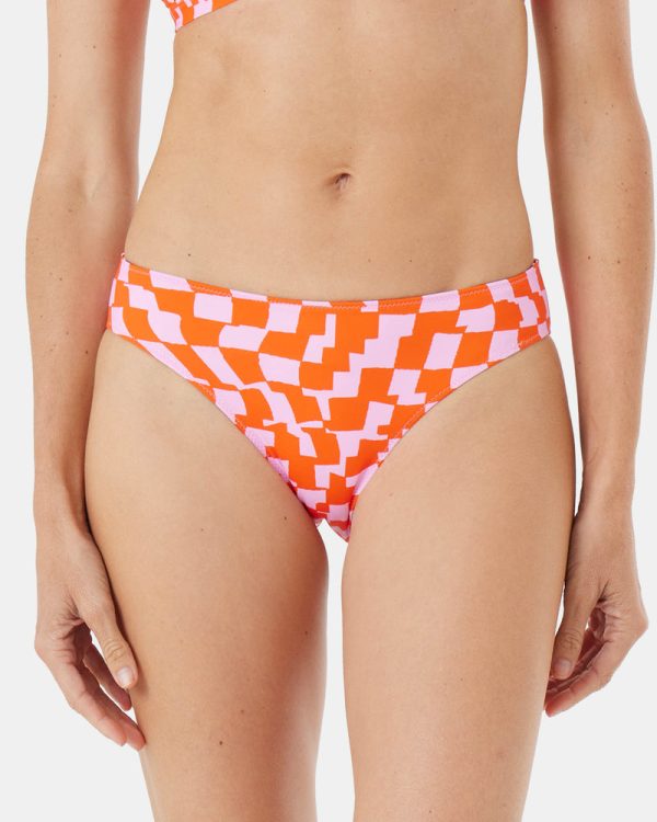 Bikini Bottoms | Women Roxy Checked Out Reversible Hipster Full Bikini Bottom Black/pink