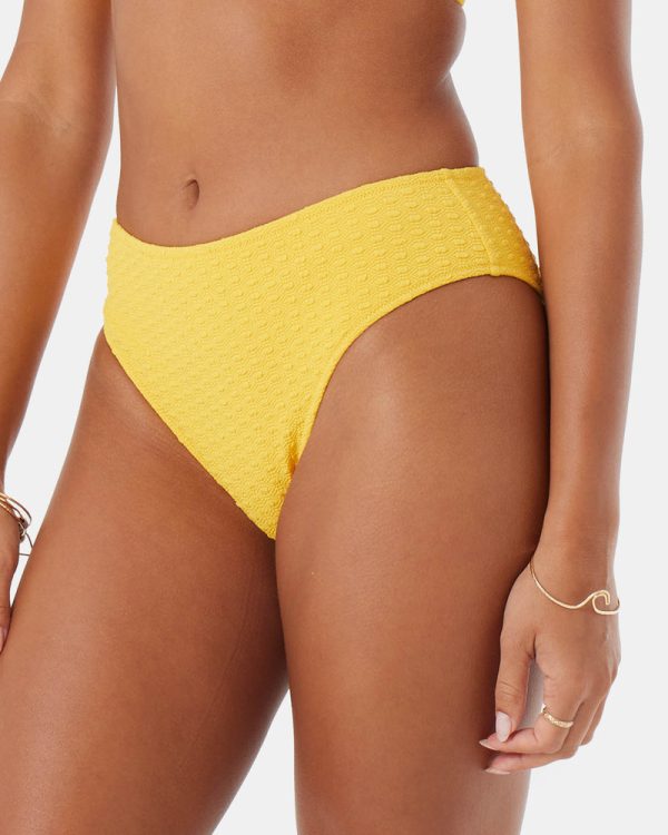 Bikini Bottoms | Women Roxy Haliewa Hipster Full Bikini Bottom Golden Rod - Image 3