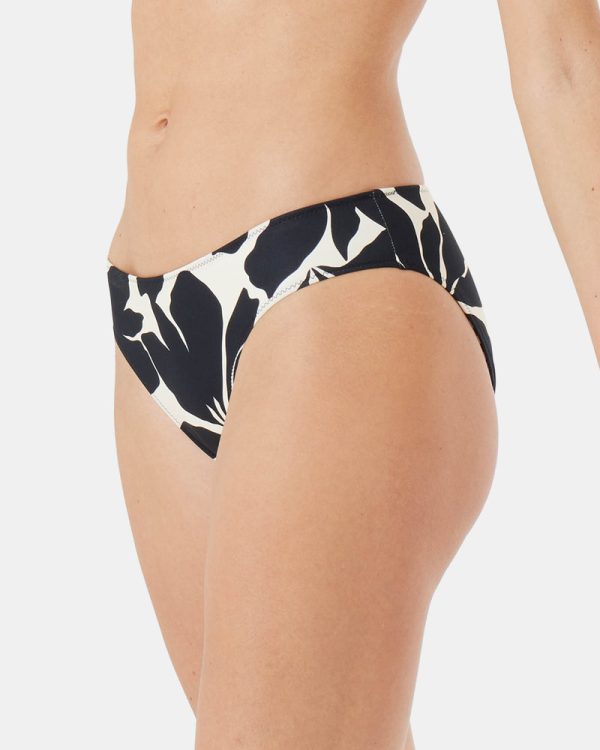 Bikini Bottoms | Women Roxy Hang Loose Reversible Hipster Full Bikini Bottom Black/ivory - Image 3