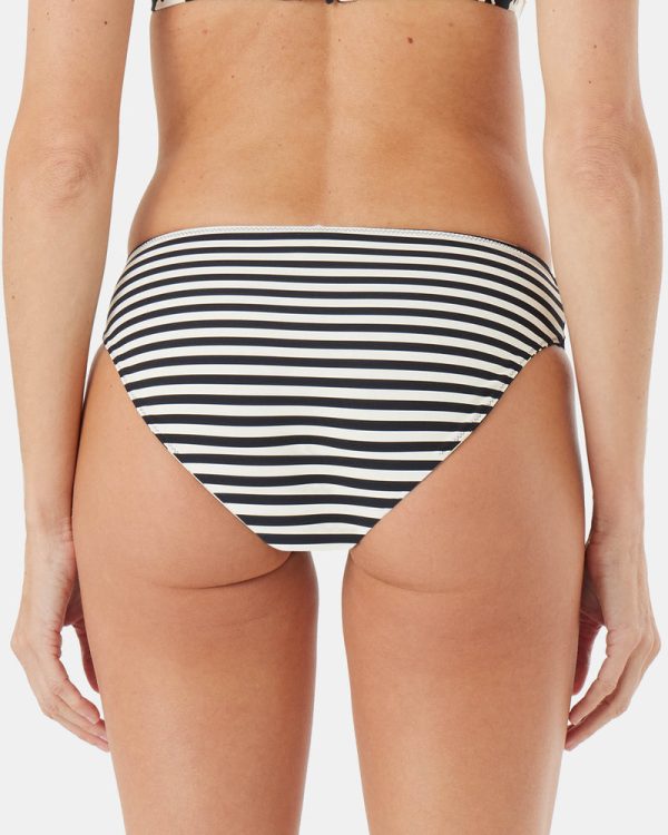 Bikini Bottoms | Women Roxy Hang Loose Reversible Hipster Full Bikini Bottom Black/ivory - Image 5