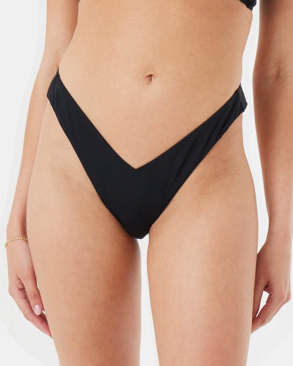 Bikini Bottoms | Women Roxy Sd Beach Classics V Front Cheeky Bikini Bottom Anthracite