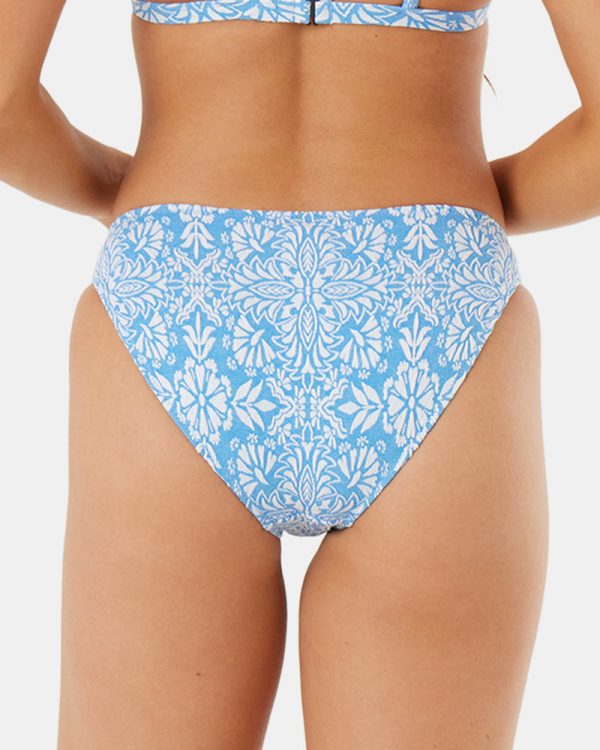 Bikini Bottoms | Women Roxy Tile Tranquility Hipster Mod Bikini Bottom Blue - Image 2