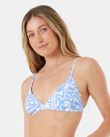Bikini Tops | Women Roxy Bali Breaks Fixed Triangle Bikini Top Blue Multi