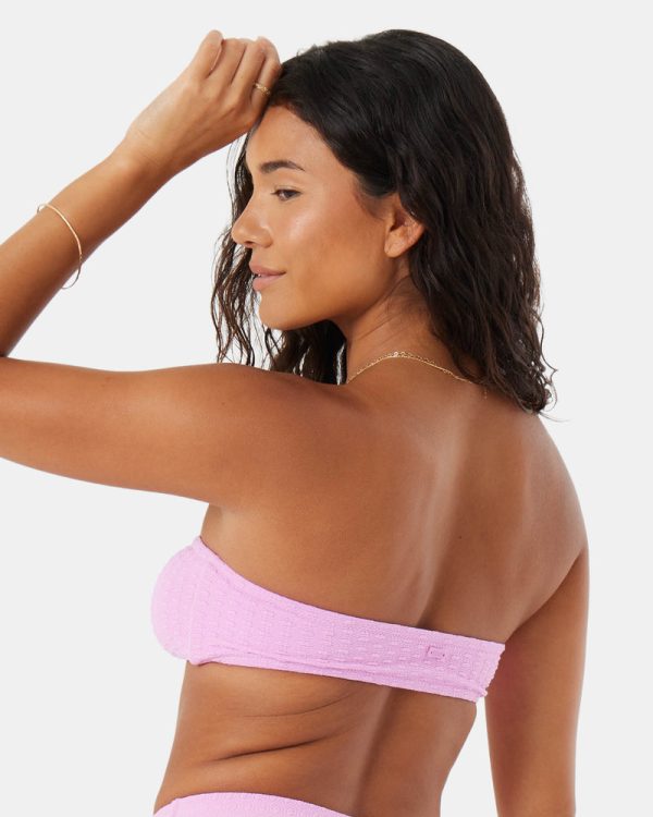 Bikini Tops | Women Roxy Haliewa Bandeau Bra Top Bikini Top Lilac - Image 2