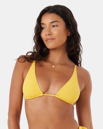 Bikini Tops | Women Roxy Haliewa Built Up Triangle Bikini Top Golden Rod