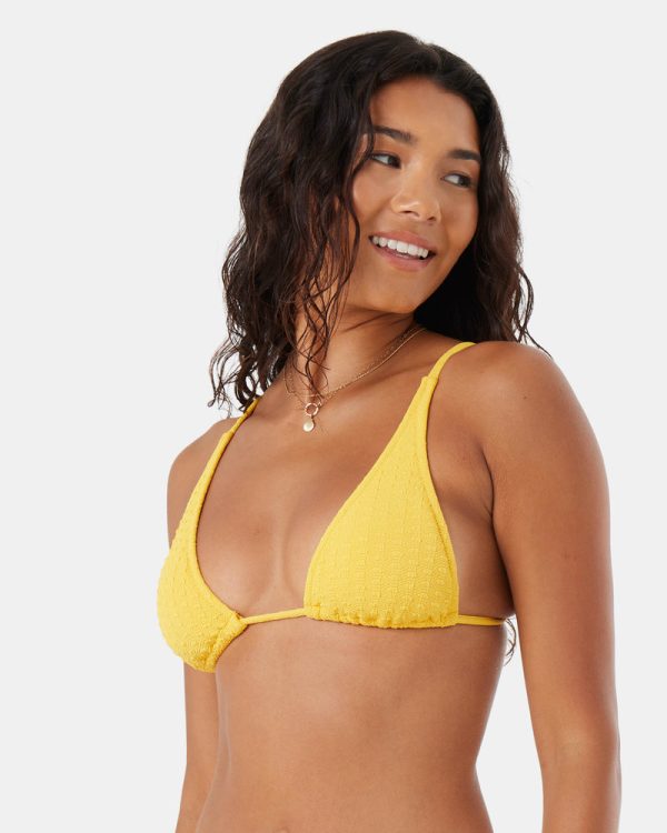 Bikini Tops | Women Roxy Haliewa Built Up Triangle Bikini Top Golden Rod - Image 3
