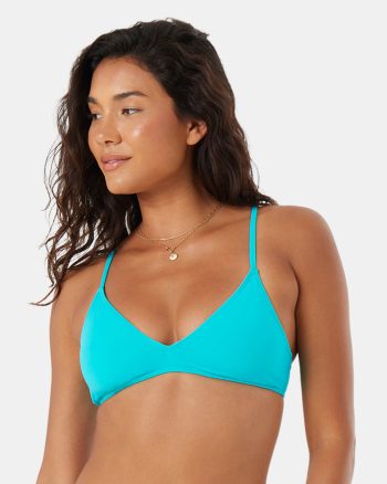 Bikini Tops | Women Roxy Sd Beach Classics Athletic Triangle Bikini Top Teal