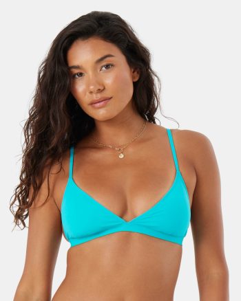 Bikini Tops | Women Roxy Sd Beach Classics Fixed Triangle Bikini Top Teal