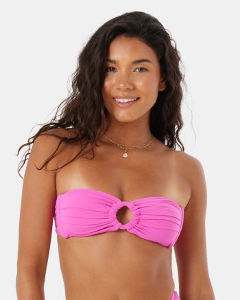 Bikini Tops | Women Roxy Sd Beach Classics Ring Bandeau Bikini Top Maui Pink