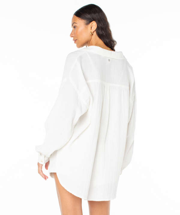 Button Ups | Women Roxy Morning Time Button Up Egret Solid - Image 2