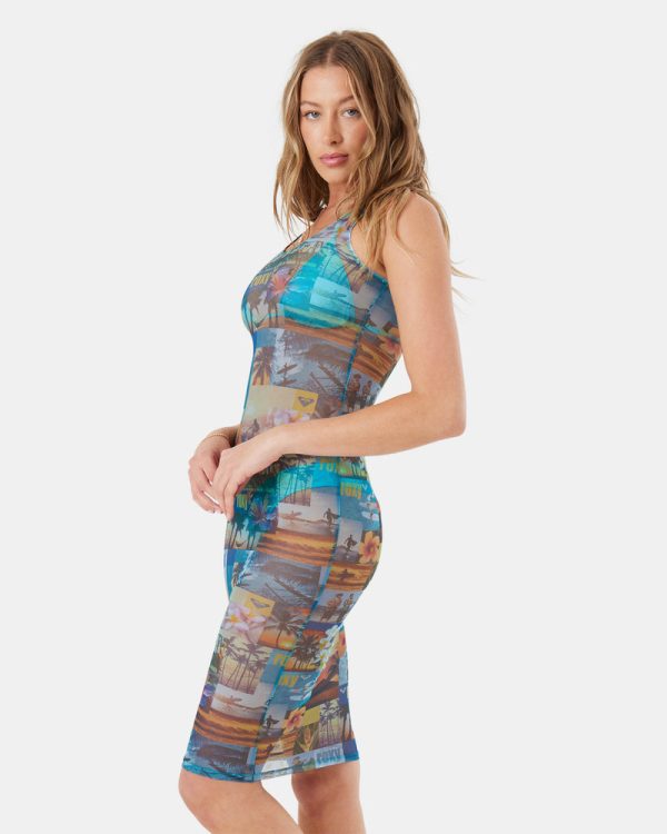 Cover Ups | Women Roxy Ripper Mesh Cover Up Dress Multi Graphic - Image 5