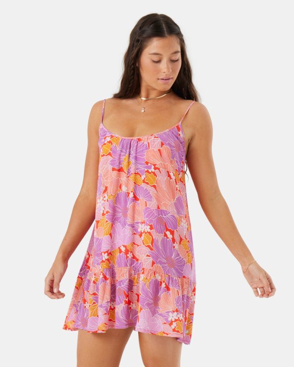 Cover Ups | Women Roxy Summer Fling Cover Up Dress Lilac Multi - Image 3