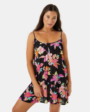 Cover Ups | Women Roxy Summer Fling Cover Up Dress Multi Floral Black