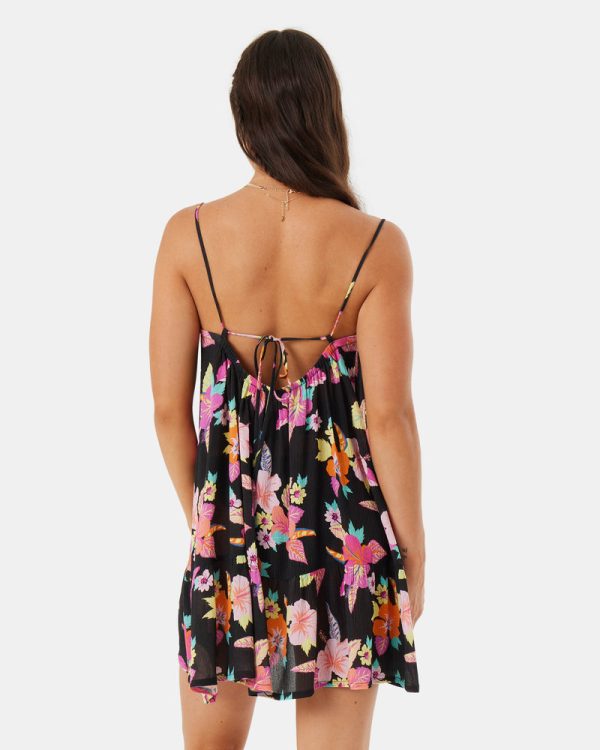 Cover Ups | Women Roxy Summer Fling Cover Up Dress Multi Floral Black - Image 2