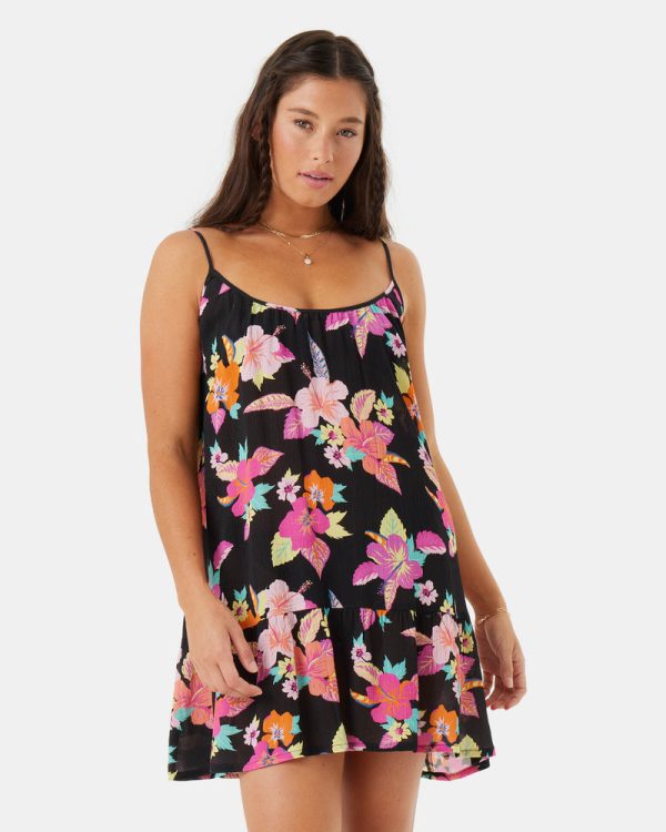 Cover Ups | Women Roxy Summer Fling Cover Up Dress Multi Floral Black - Image 3