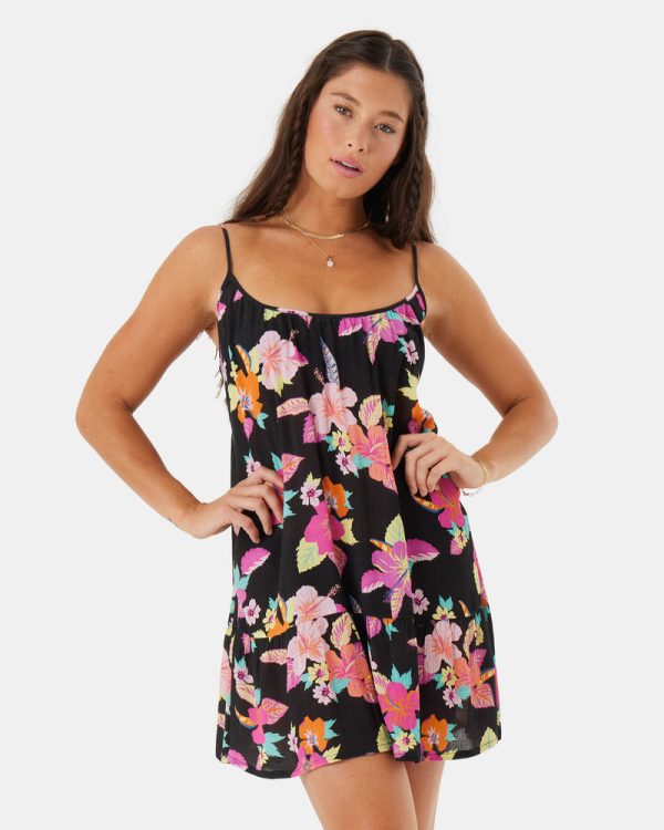 Cover Ups | Women Roxy Summer Fling Cover Up Dress Multi Floral Black - Image 5
