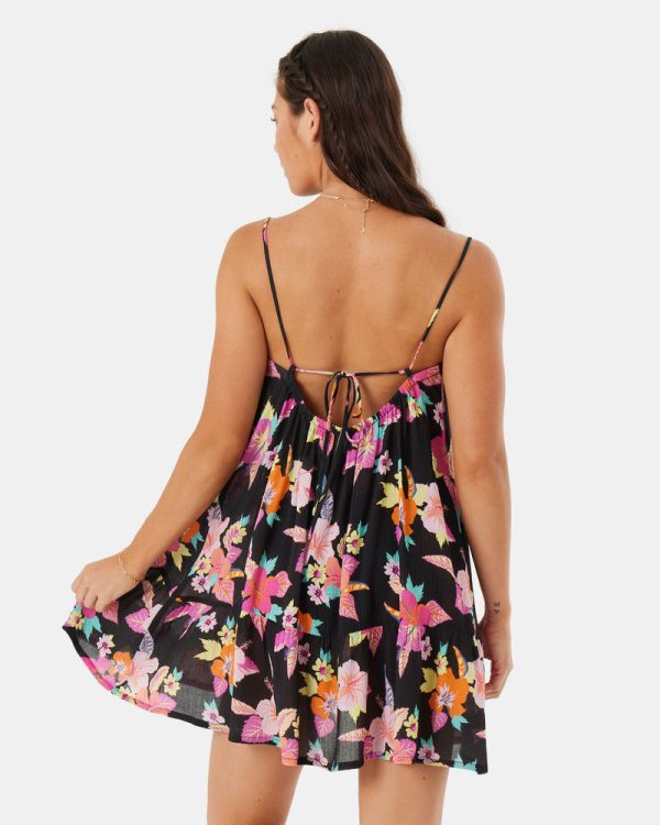 Cover Ups | Women Roxy Summer Fling Cover Up Dress Multi Floral Black - Image 6