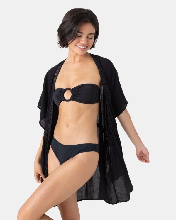 Cover Ups | Women Roxy Sun Kissed Kimono Cover Up Anthracite - Image 5