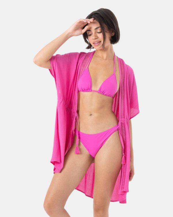 Cover Ups | Women Roxy Sun Kissed Kimono Cover Up Pink - Image 9