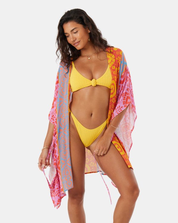 Cover Ups | Women Roxy Wanderer Kimono Cover Up Multi Pattern - Image 4