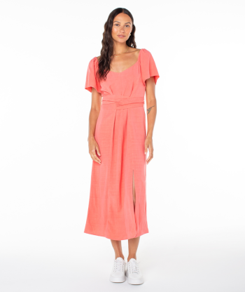 Dresses | Women Roxy Bungalow Bliss Midi Dress Sugar Coral Solid