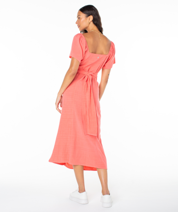 Dresses | Women Roxy Bungalow Bliss Midi Dress Sugar Coral Solid - Image 2