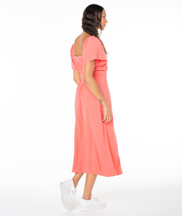 Dresses | Women Roxy Bungalow Bliss Midi Dress Sugar Coral Solid - Image 4