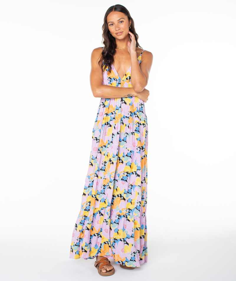 Dresses | Women Roxy Honolulu Glow Maxi Dress Anthracite Blossoms
