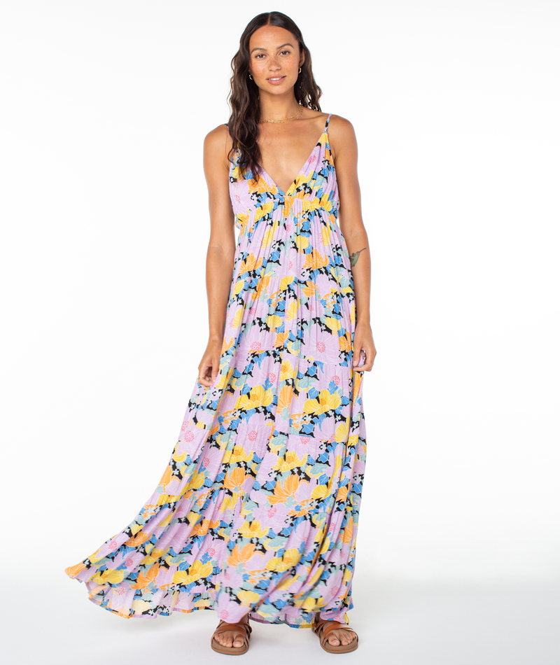 Dresses | Women Roxy Honolulu Glow Maxi Dress Anthracite Blossoms - Image 3
