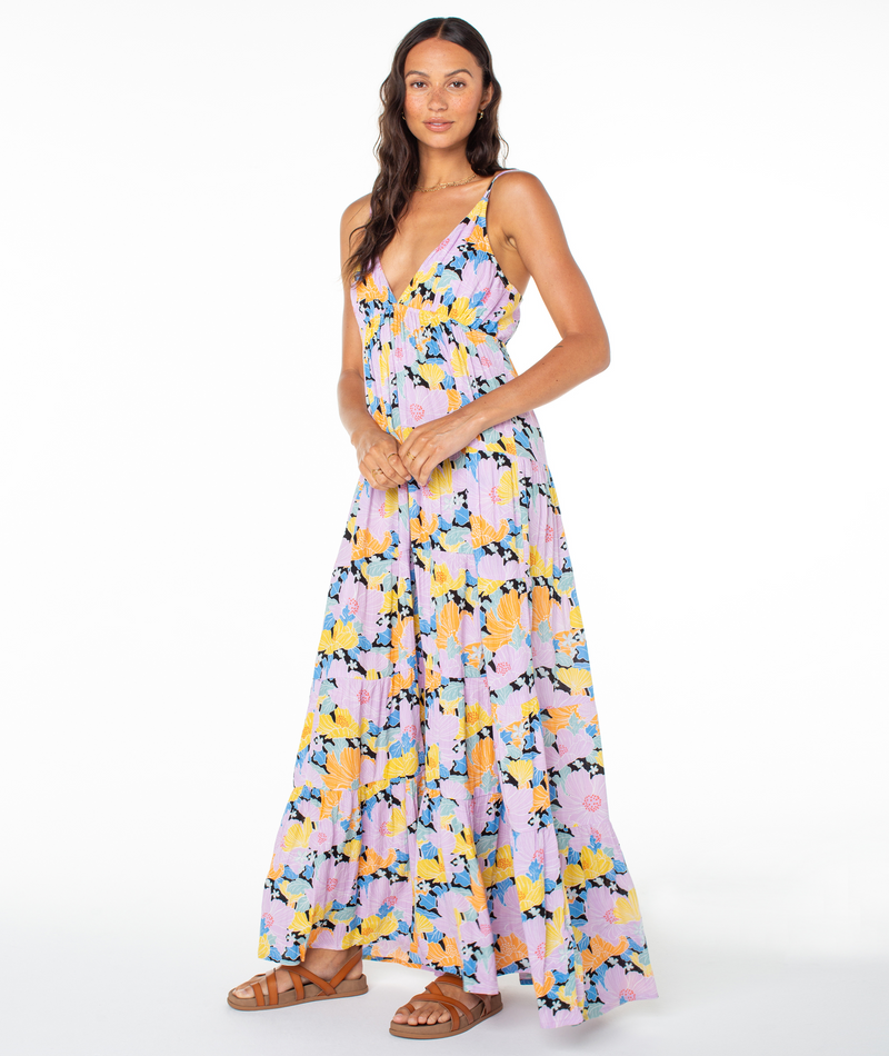 Dresses | Women Roxy Honolulu Glow Maxi Dress Anthracite Blossoms - Image 6