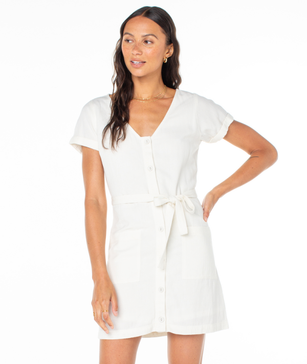 Dresses | Women Roxy Kona Mini Dress Snow White Solid - Image 3
