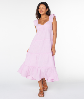 Dresses | Women Roxy Palmy Days Midi Dress Orchid Bouquet Solid