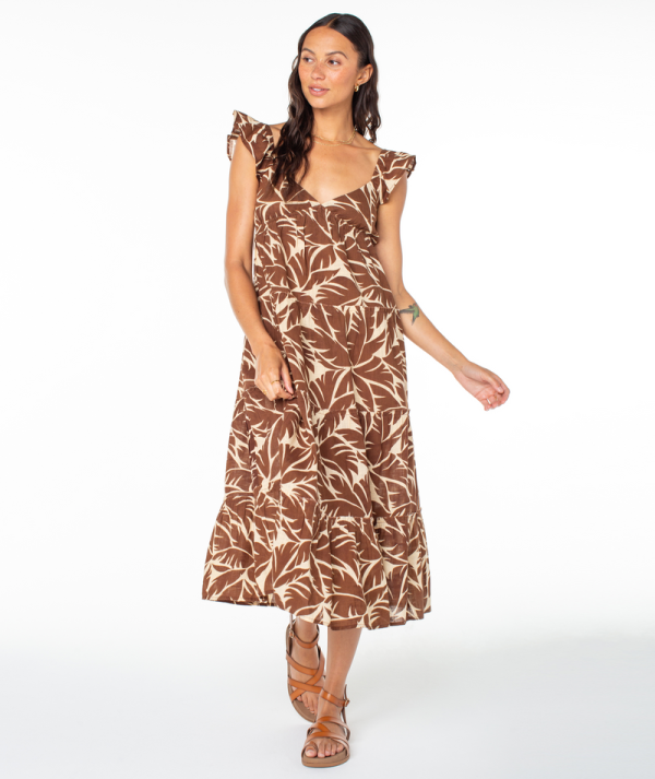 Dresses | Women Roxy Palmy Days Midi Dress Parchment Palm - Image 3