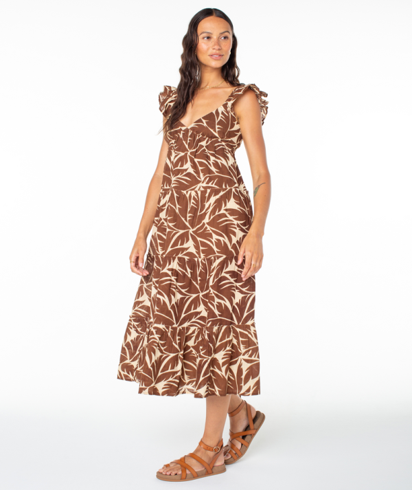 Dresses | Women Roxy Palmy Days Midi Dress Parchment Palm - Image 6