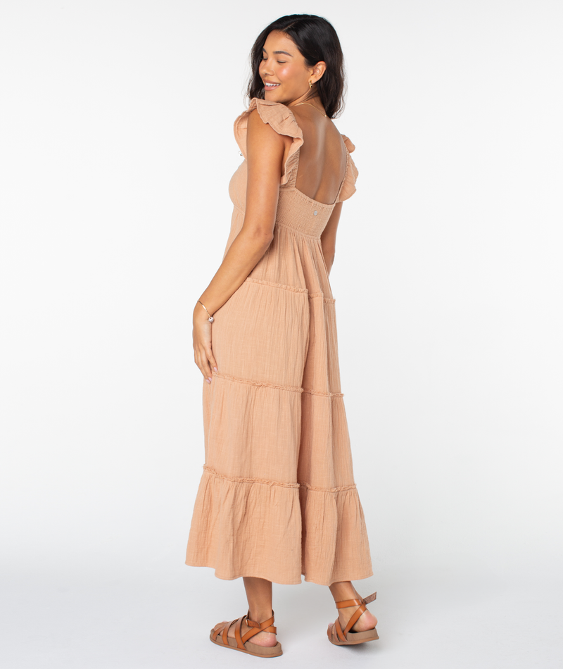 Dresses | Women Roxy Palmy Days Midi Dress Praline Solid - Image 2