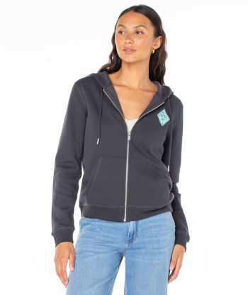 Hoodies & Jackets | Women Roxy Evening Hike Zip-Up Phantom Wave Riders