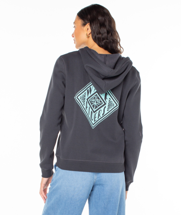 Hoodies & Jackets | Women Roxy Evening Hike Zip-Up Phantom Wave Riders - Image 2