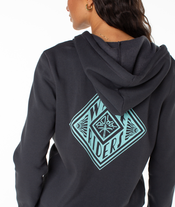 Hoodies & Jackets | Women Roxy Evening Hike Zip-Up Phantom Wave Riders - Image 4