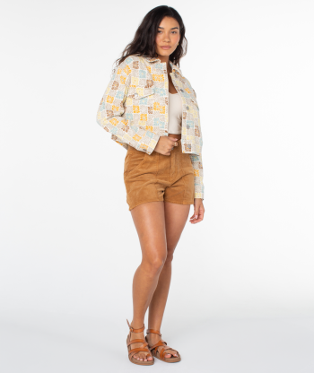 Hoodies & Jackets | Women Roxy No Wokkas Jacket Golden Haze Vintage Geo Floral