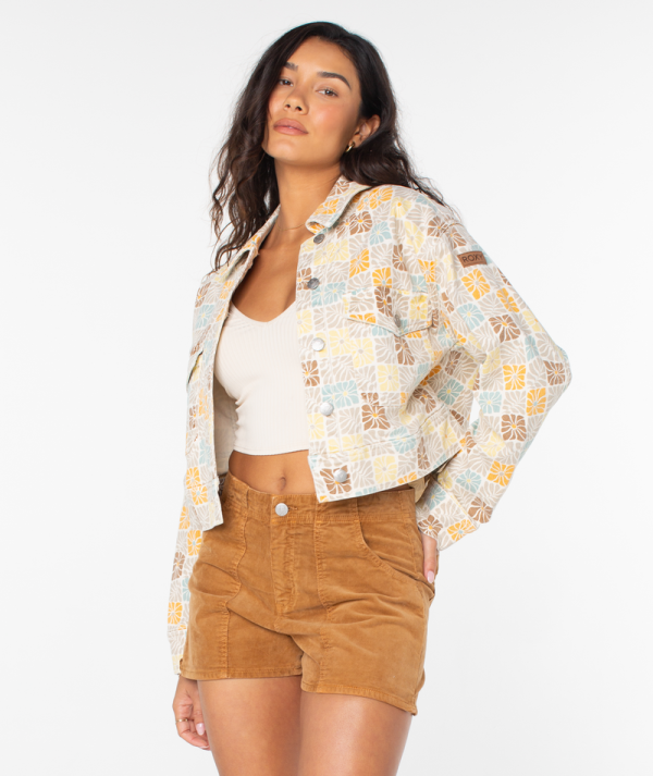 Hoodies & Jackets | Women Roxy No Wokkas Jacket Golden Haze Vintage Geo Floral - Image 2