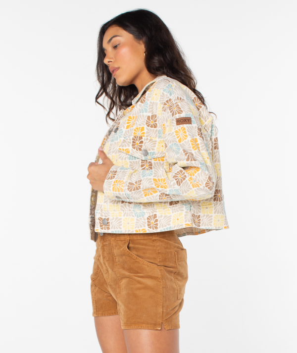 Hoodies & Jackets | Women Roxy No Wokkas Jacket Golden Haze Vintage Geo Floral - Image 4