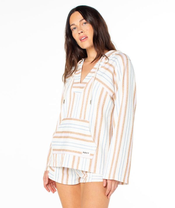 Hoodies & Jackets | Women Roxy Wild And Free Hoodie Egret Chipmunk Porto Stripe - Image 4