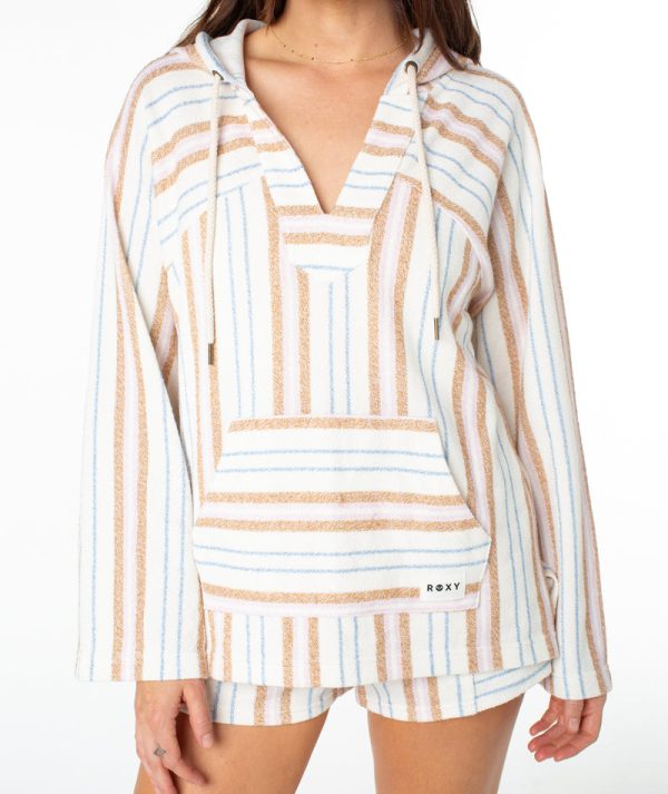 Hoodies & Jackets | Women Roxy Wild And Free Hoodie Egret Chipmunk Porto Stripe - Image 5