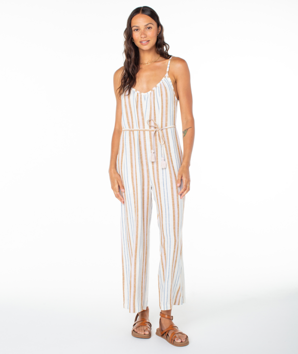 Jumpsuits & Rompers | Women Roxy Gale Jumpsuit Egret Chipmunk Porto Stripe - Image 3