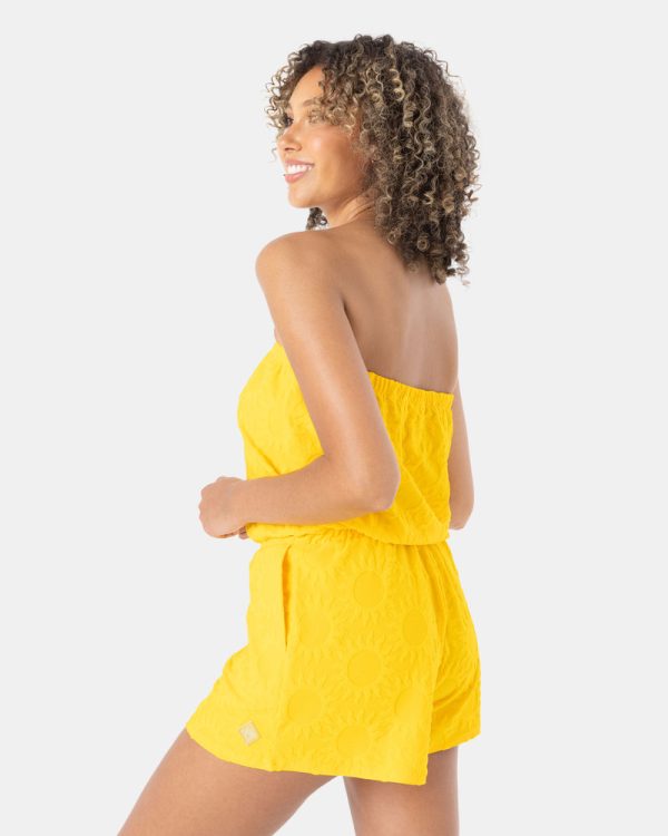 Jumpsuits & Rompers | Women Roxy Special Feeling Terry Romper Golden Rod - Image 5