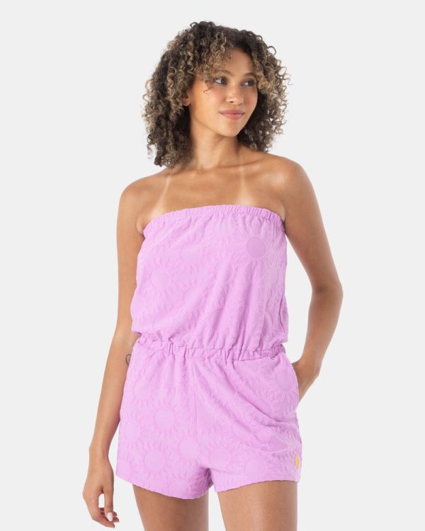 Jumpsuits & Rompers | Women Roxy Special Feeling Terry Romper Lilac