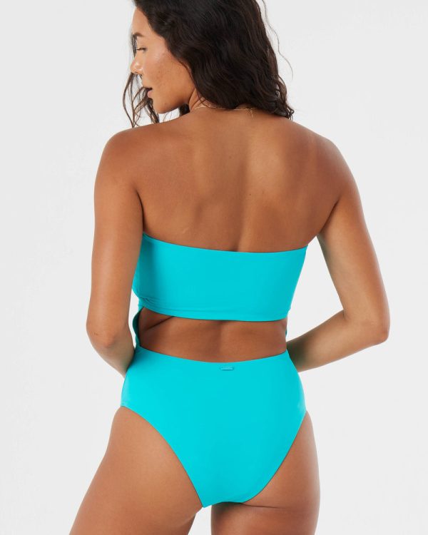 One Pieces | Women Roxy Sd Beach Classics Lace Up One Piece Swimsuit Teal - Image 2